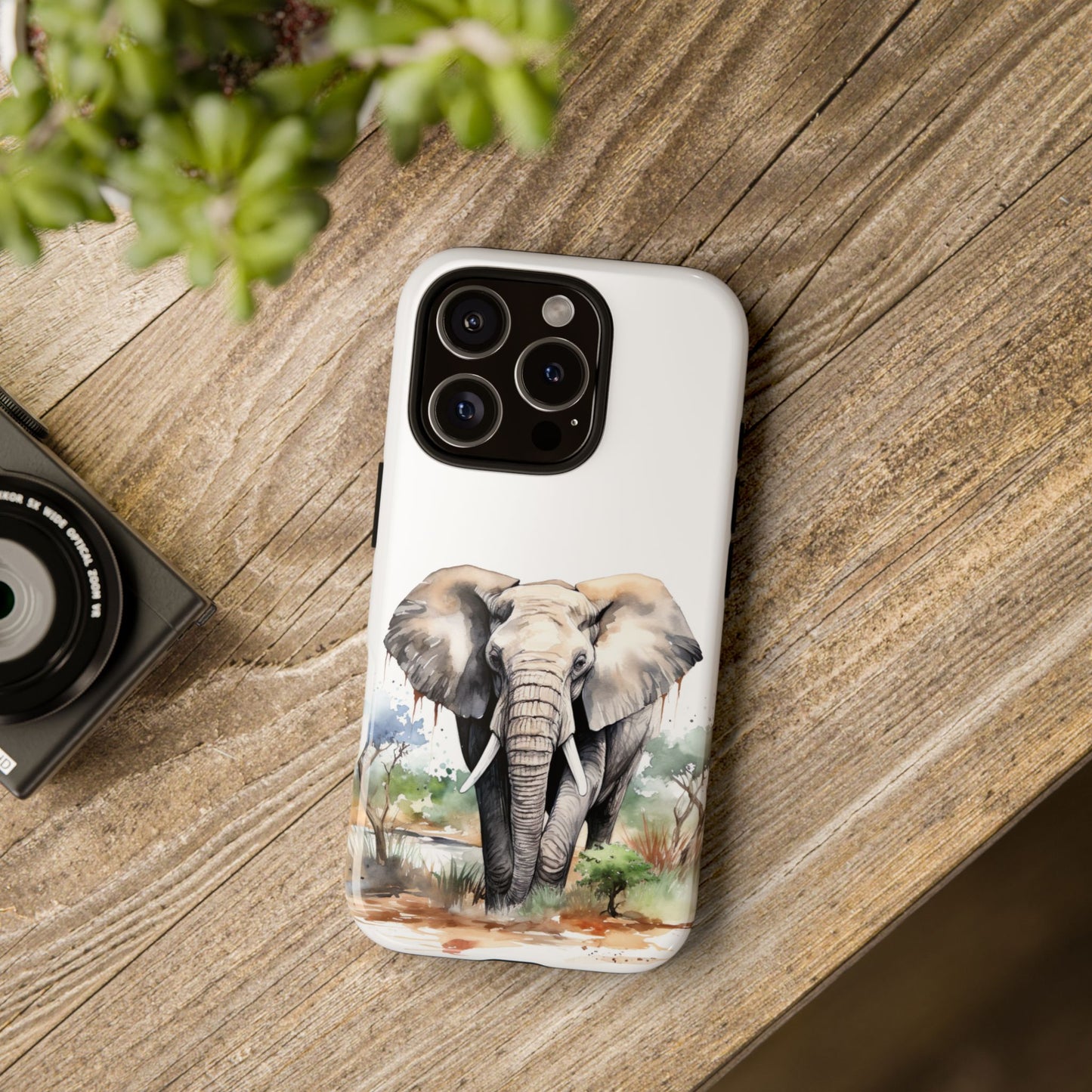Safari Watercolor Elephant Mobile Cover – Artistic Wildlife Design