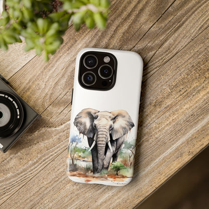 Safari Watercolor Elephant Mobile Cover – Artistic Wildlife Design