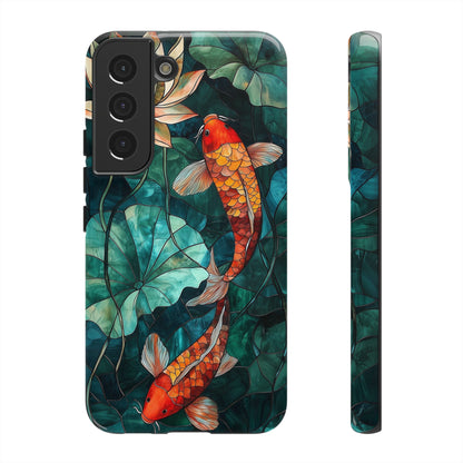 Lotus Serenity" – Koi Pond Stained Glass Case or iPhone, Samsung & Pixel