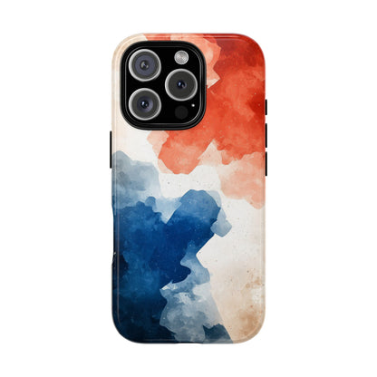 Crimson & Cobalt – Abstract Watercolor Splash Phone Case for iPhone, Google Pixel, Samsung