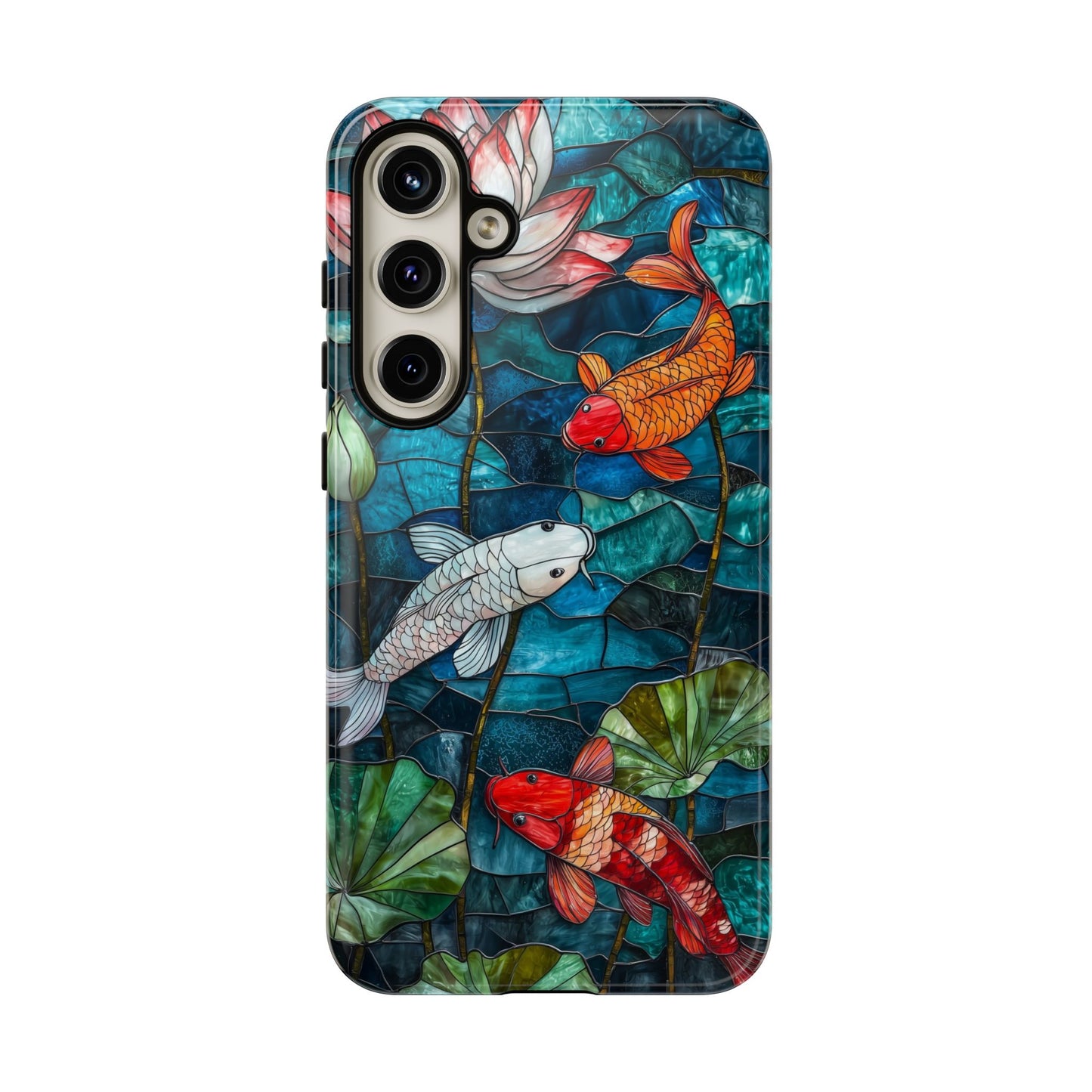 Lotus Serenity" – Koi Pond Stained Glass Case or iPhone, Samsung & Pixel