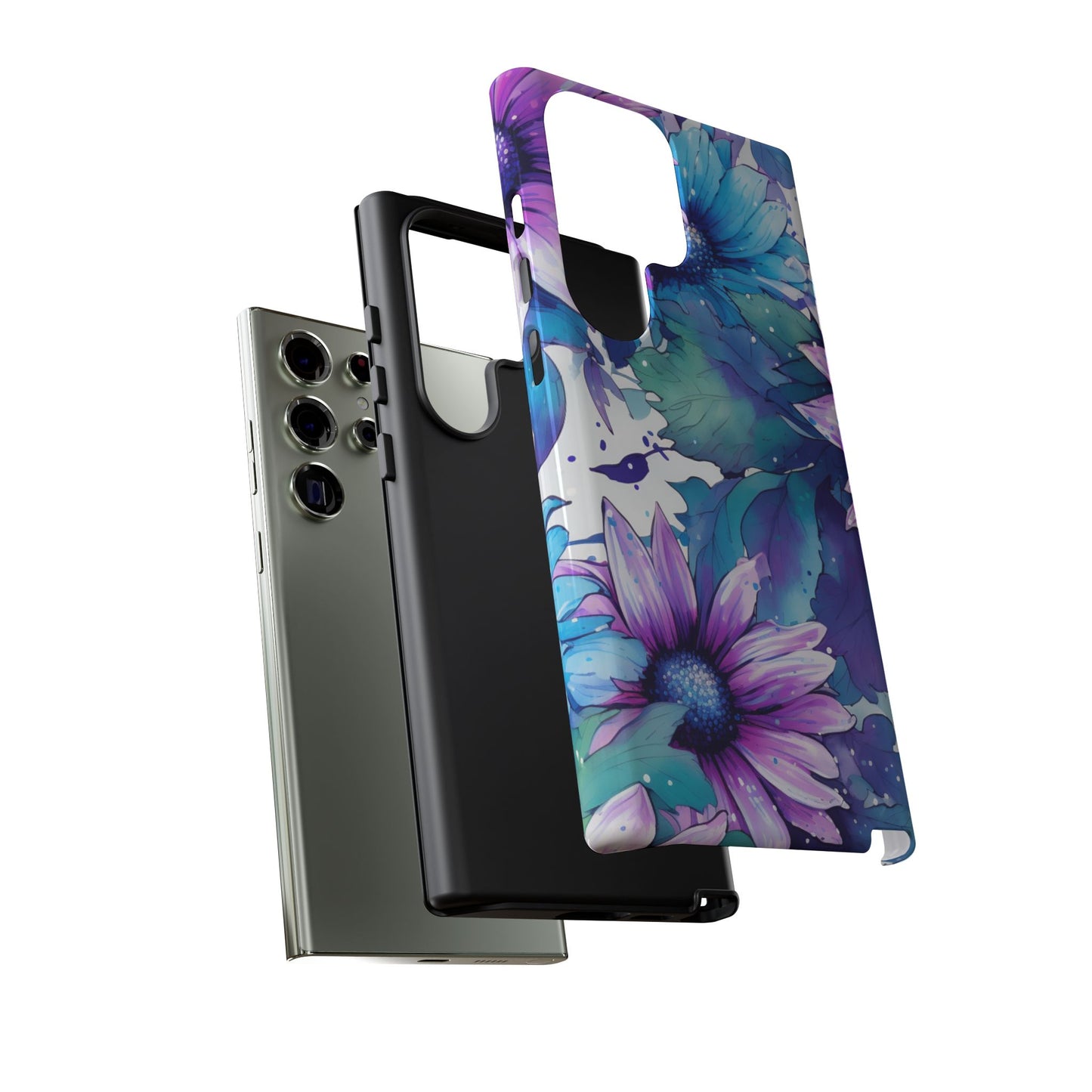 Dreamy Blue & Purple Floral Watercolor Mobile Case
