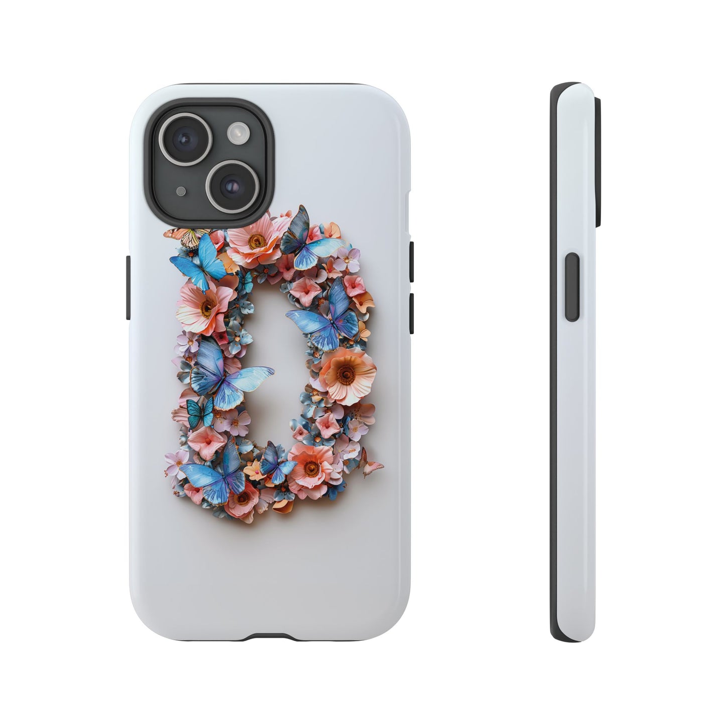 Floral Letter D Phone Case – Personalized Aesthetic Cover for iPhone, Samsung & Google Pixel