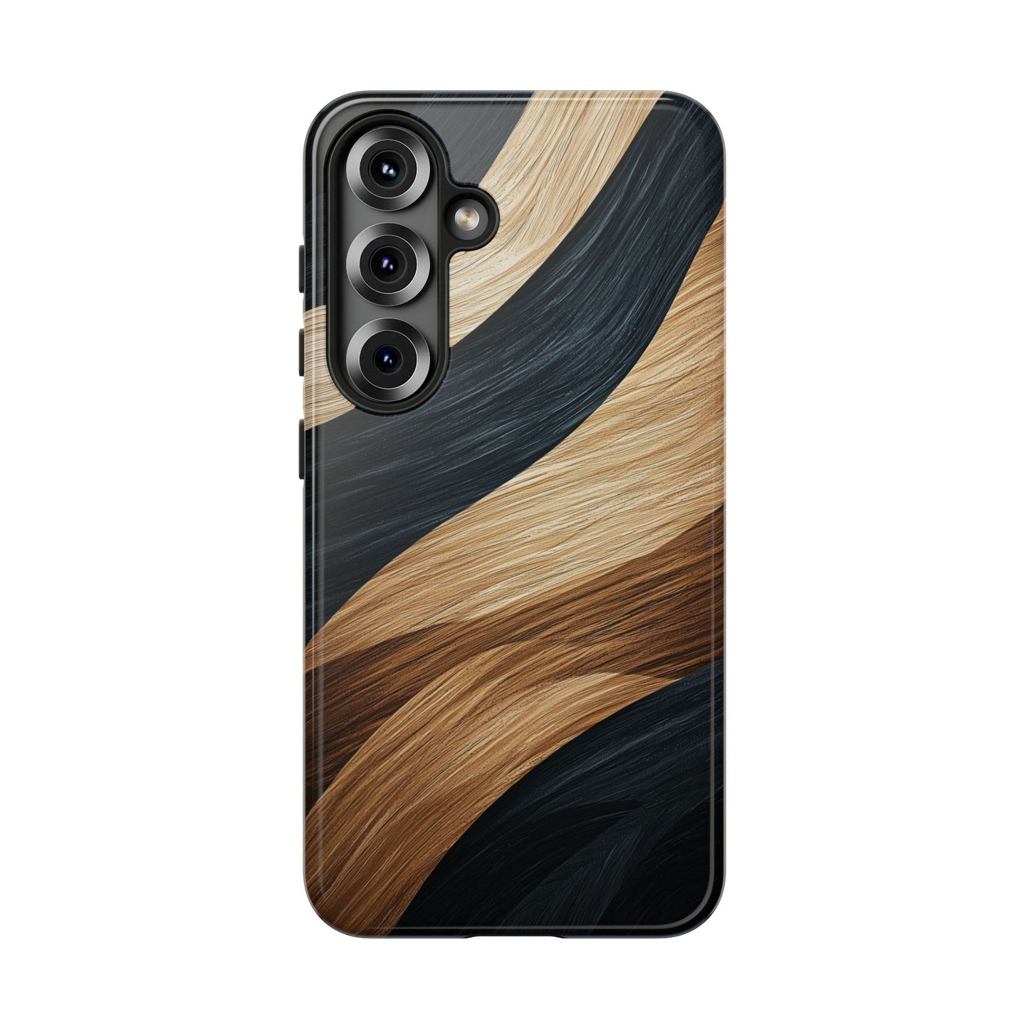 Metallic Black & Gold Zebra Stripes Phone Case for iPhone, Samsung & Google Pixel
