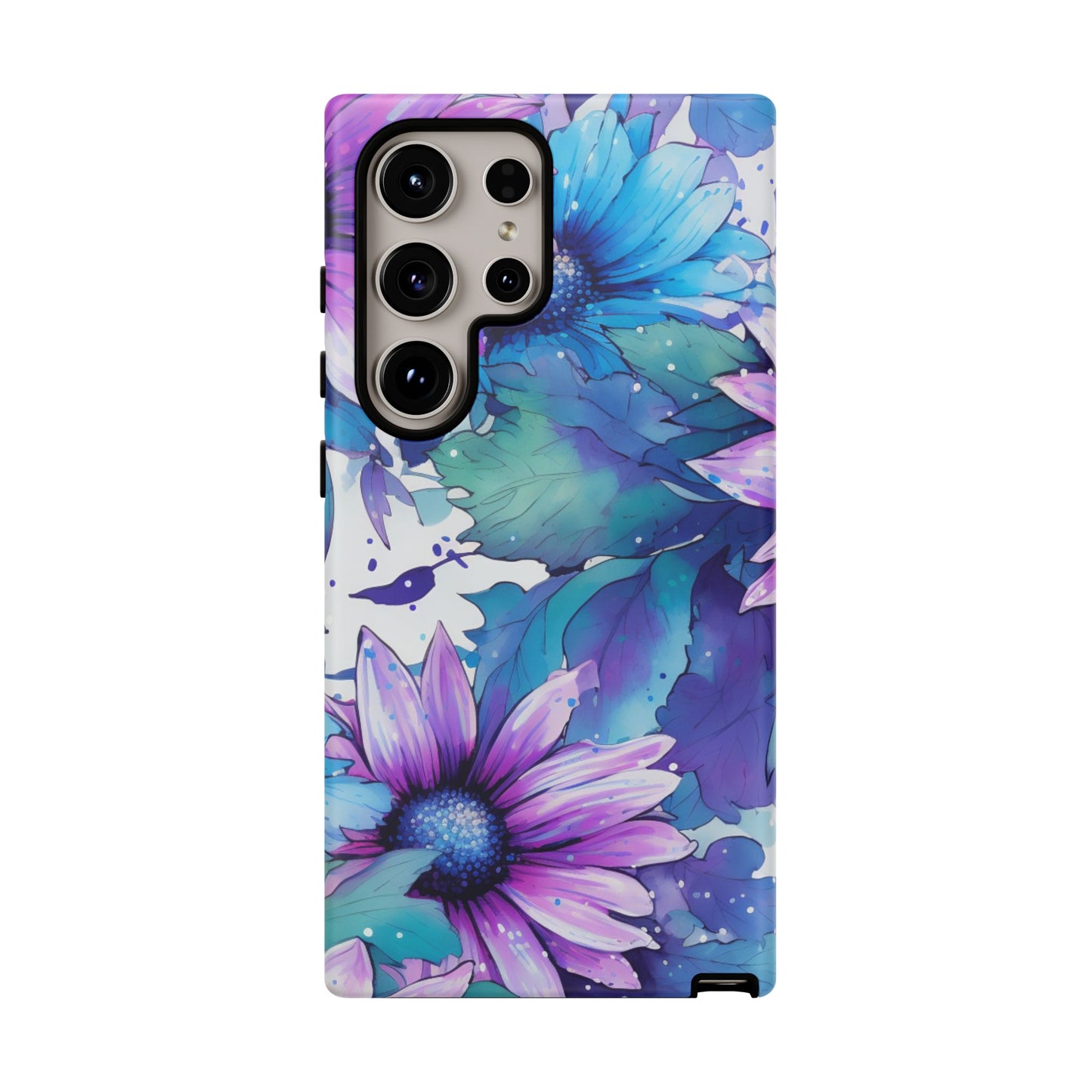 Dreamy Blue & Purple Floral Watercolor Mobile Case