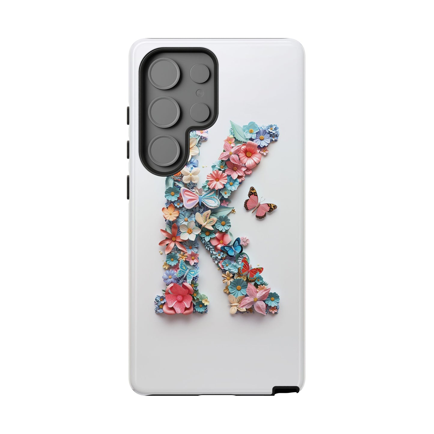 Floral Letter K Phone Case – Personalized Aesthetic Cover for iPhone, Samsung & Google Pixel
