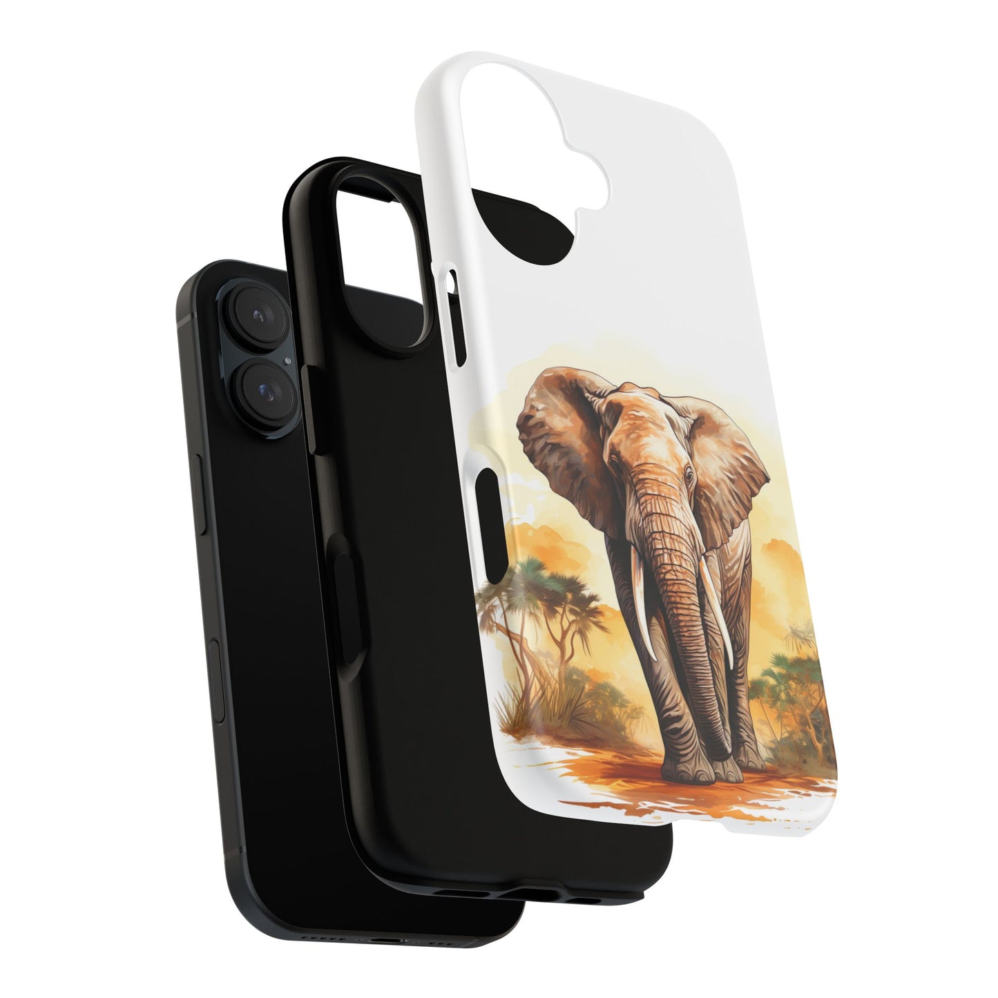 Safari Elephant Watercolor Mobile Cover – Majestic Wildlife Art