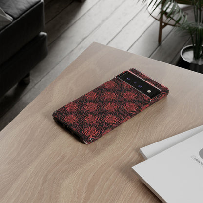 Red roses abstract geometric seamless pattern design