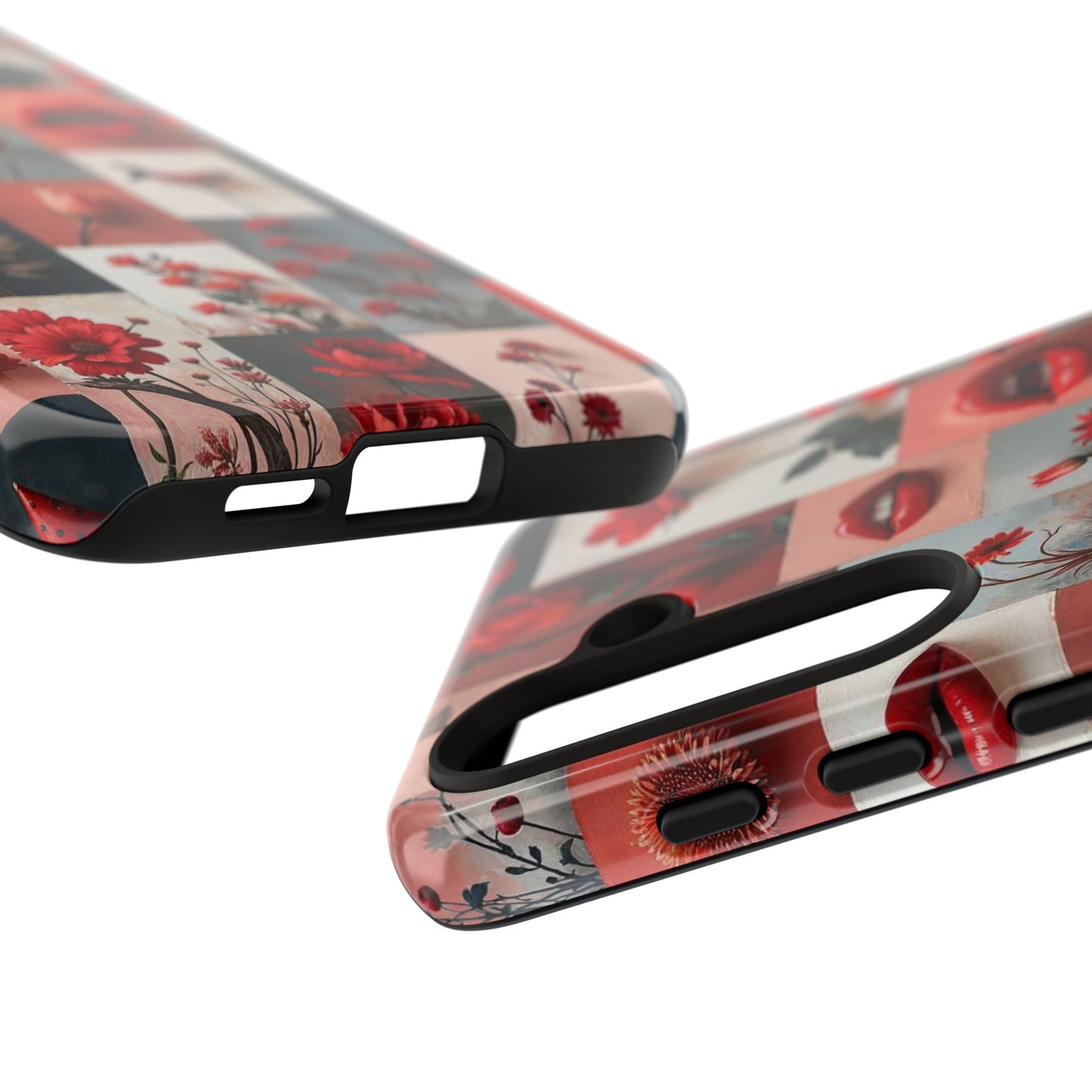 Red Flowers & Lips Collage Phone Case