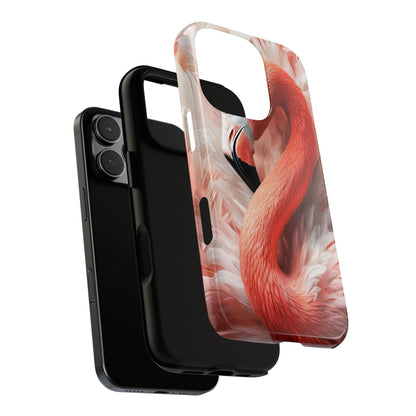 Elegant Flamingo Feather Phone Case for iPhone, Samsung & Google Pixel