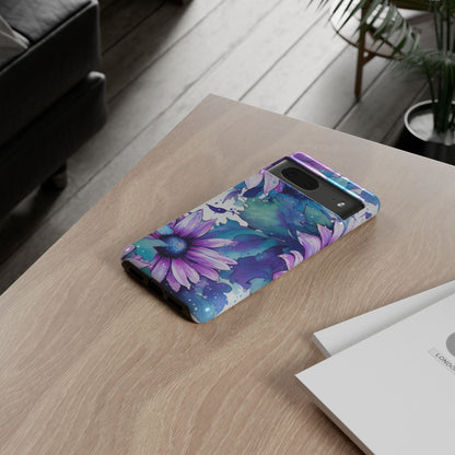 Dreamy Blue & Purple Floral Watercolor Mobile Case