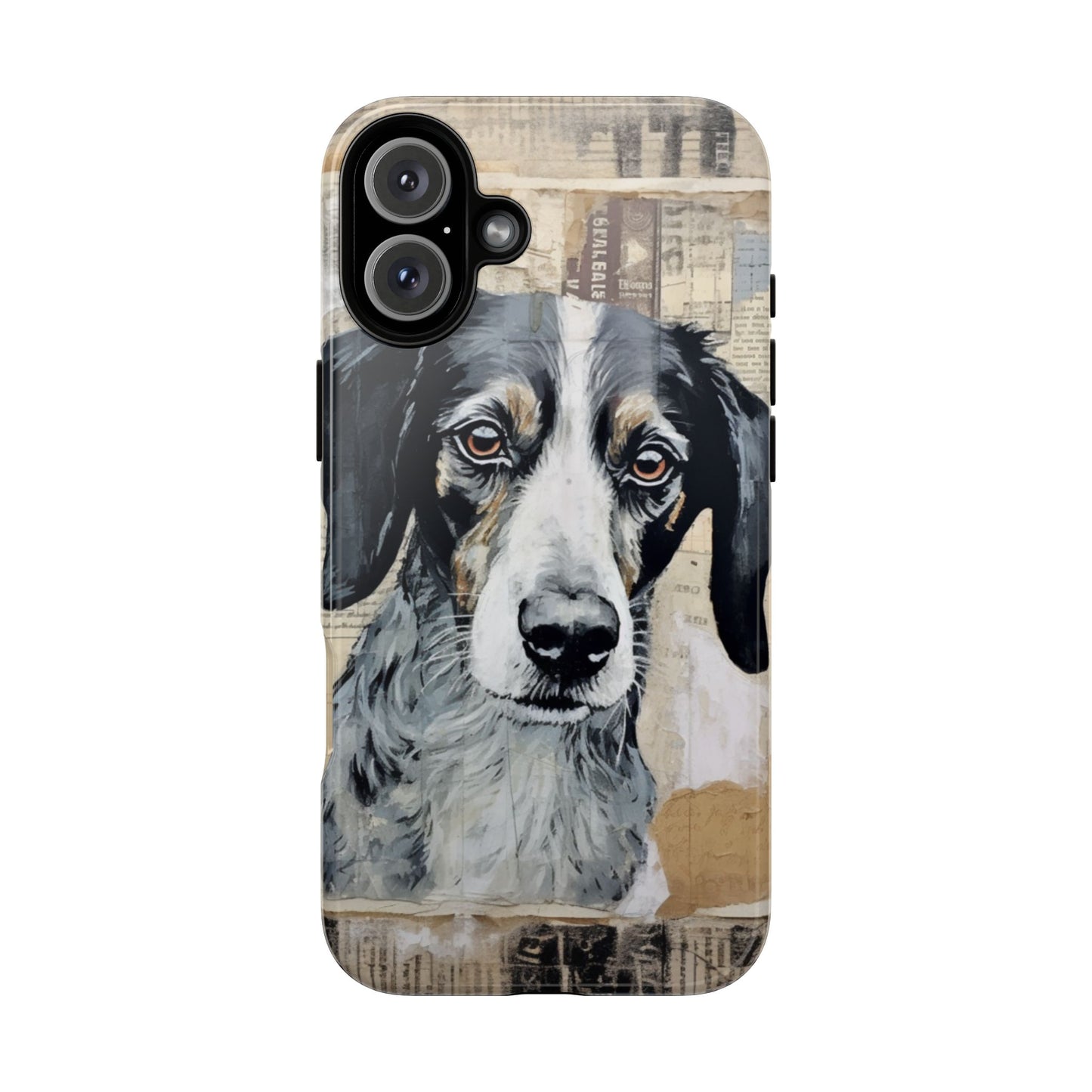 Rustic Dog Portrait – Vintage Collage Style
