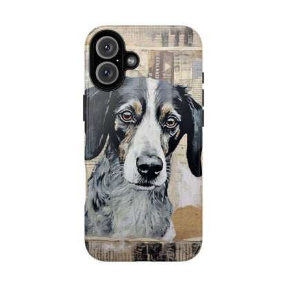 Rustic Dog Portrait – Vintage Collage Style