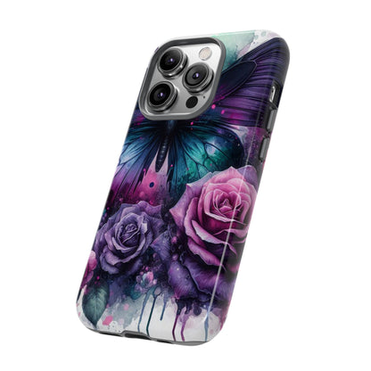 Mystic Bloom – Vibrant Butterfly & Rose Art Mobile Cover