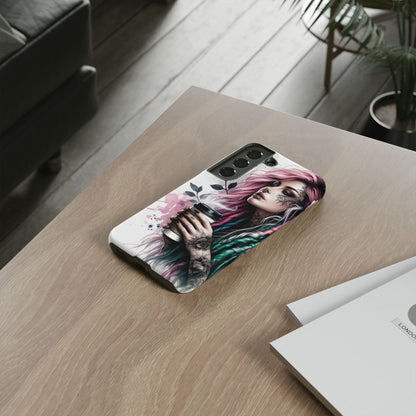 Boho Rebel – Vibrant Dreadlocks & Tattooed Coffee Lover Mobile Cover