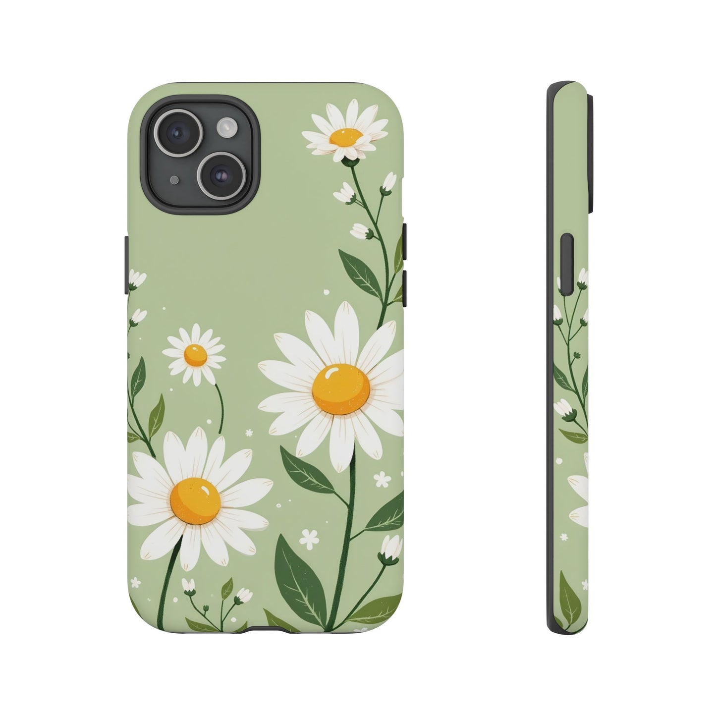 Green Floral Case, Daisy Pattern Design, Iphone Case Design, Perfect Gift For Her