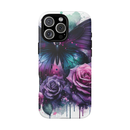 Mystic Bloom – Vibrant Butterfly & Rose Art Mobile Cover