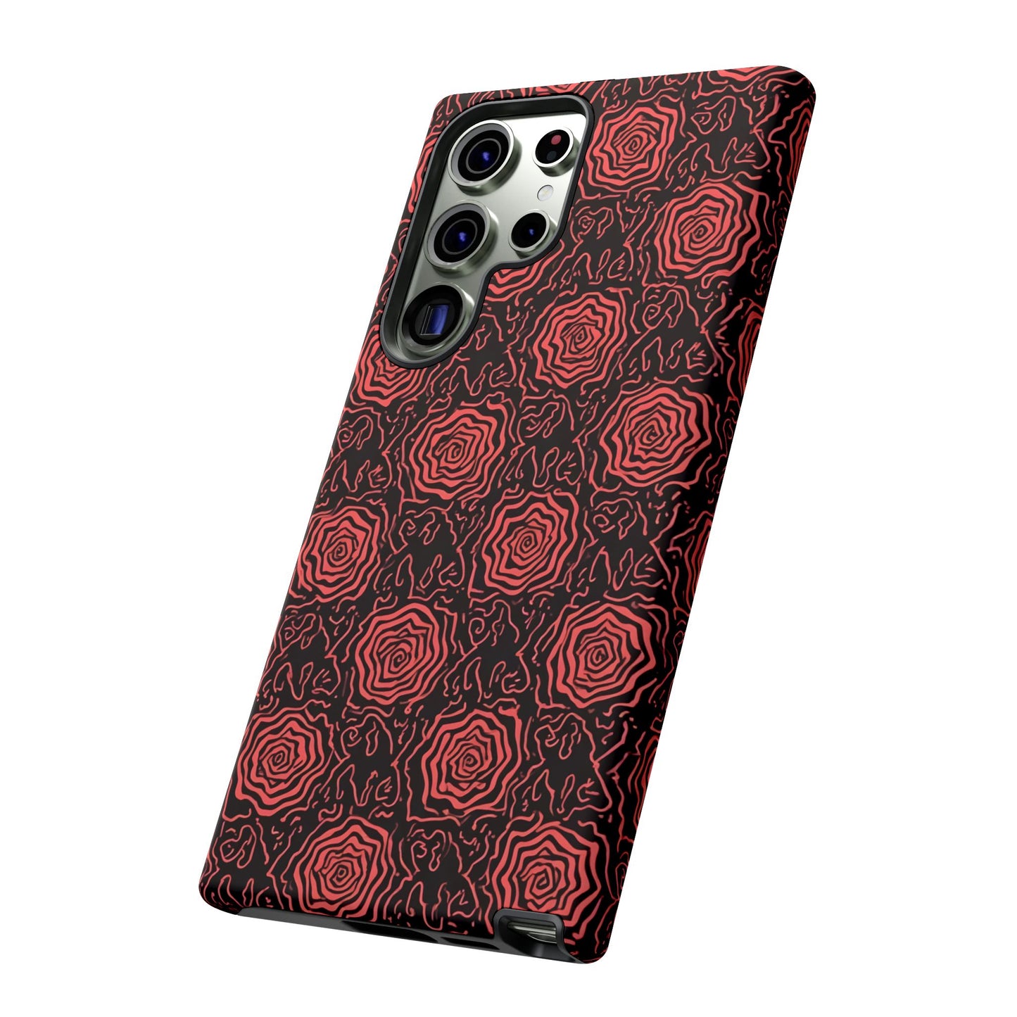 Red roses abstract geometric seamless pattern design