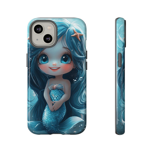 Bubble Bliss - Cute Chibi Mermaid Ocean Phone Case for iPhone, Samsung & Pixel