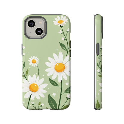 Green Floral Case, Daisy Pattern Design, Iphone Case Design, Perfect Gift For Her