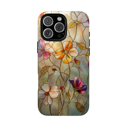 Golden Bloom – Luxe Stained Glass Floral Phone Case for iPhone, Samsung & Pixel