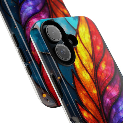 Vivid Feather: Stained Glass Abstract Art