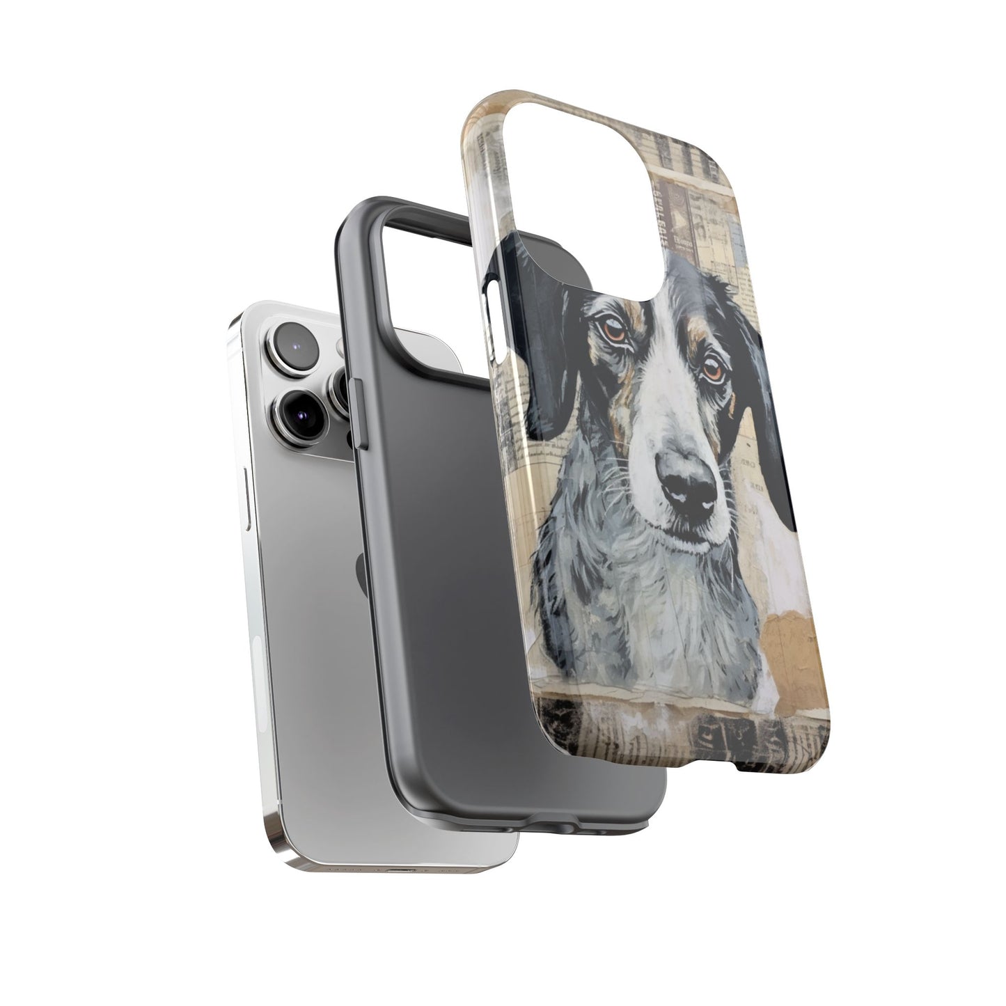 Rustic Dog Portrait – Vintage Collage Style