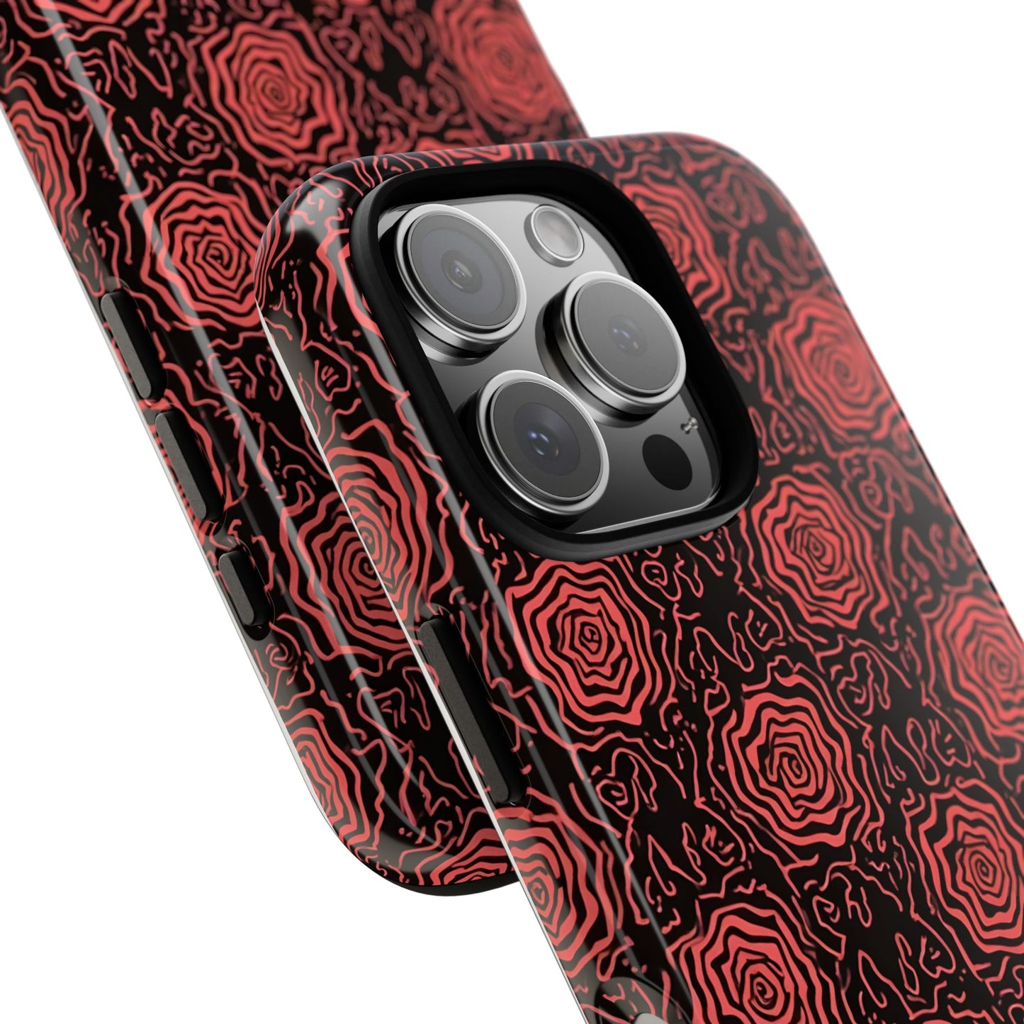 Red roses abstract geometric seamless pattern design