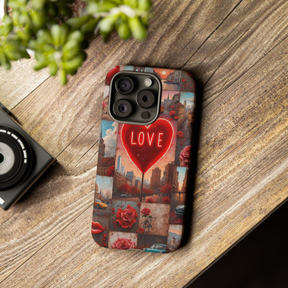 Neon Love Heart & Rose Phone Case