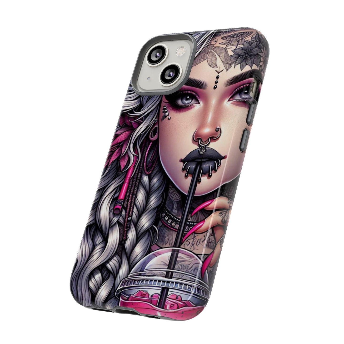 Icy Rebel – Silver Dreads & Edgy Street Chic Mobile Cover