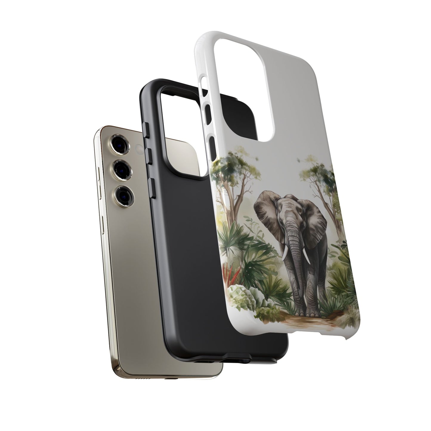 Serene Jungle Elephant Mobile Cover – Watercolor Wildlife Design