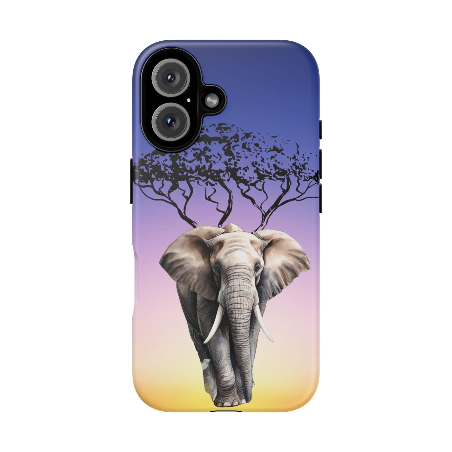 Surreal Elephant Tree Mobile Cover – Dreamy Sunset Fantasy