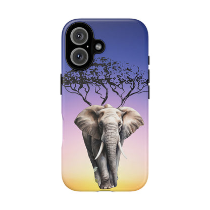Surreal Elephant Tree Mobile Cover – Dreamy Sunset Fantasy