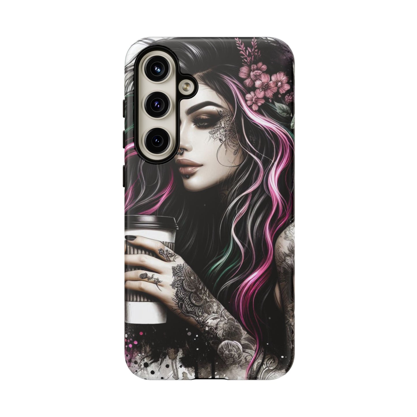Tattooed Serenity – Gothic Coffee Lover Mobile Cover