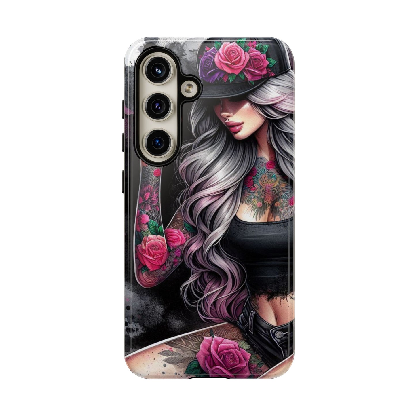 Ink & Roses – Edgy Floral Rebel Mobile Cover