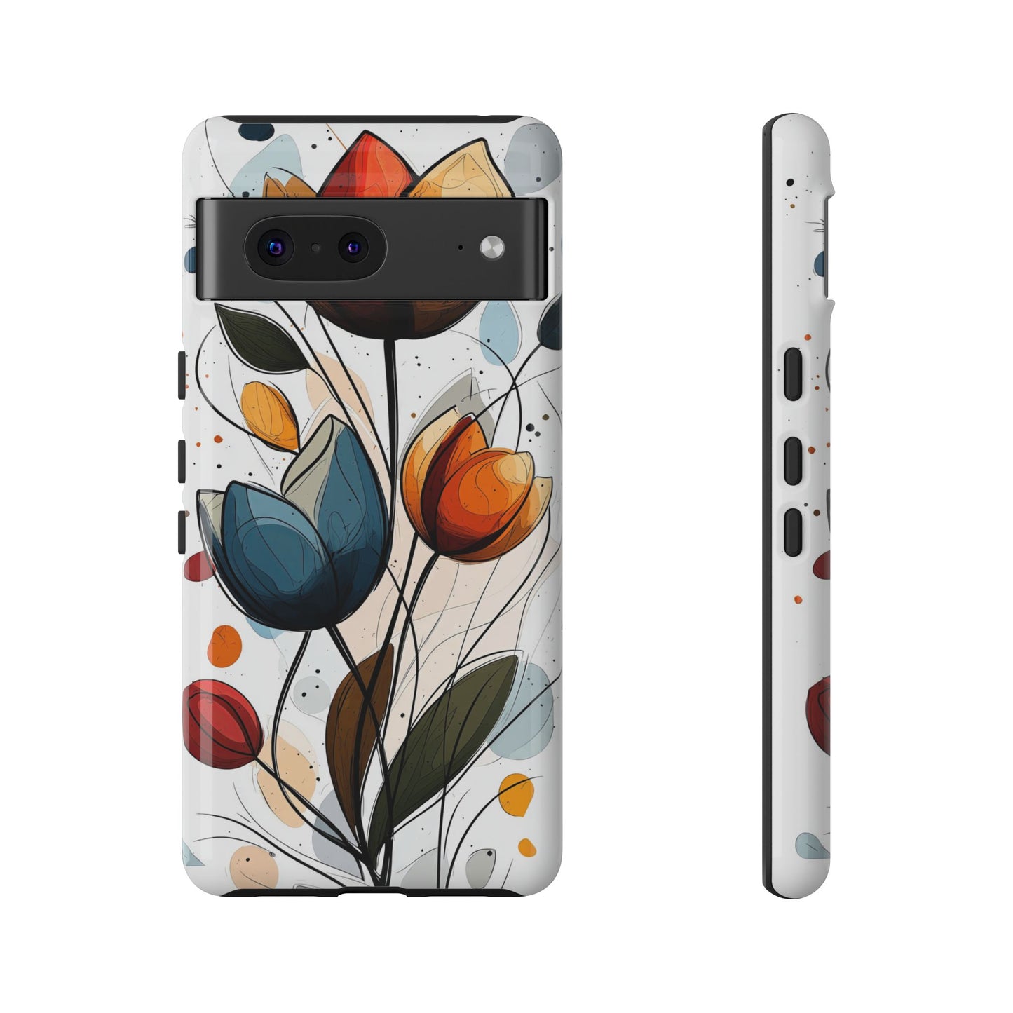 Tulip Whimsy – Artistic Floral Phone Case for iPhone, Pixel & Samsung
