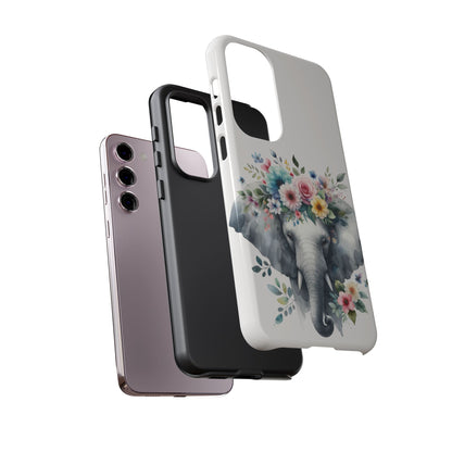 Floral Crown Elephant Mobile Cover – Elegant Watercolor Art