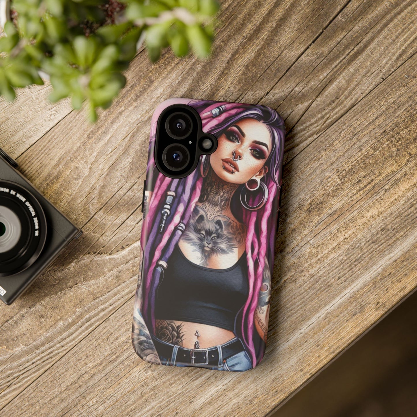 Tattooed Rebel – Gothic Cat Spirit Mobile Cover