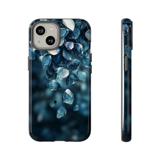 Blue Crystal Aesthetic Phone Case for iPhone, Google Pixel, Samsung