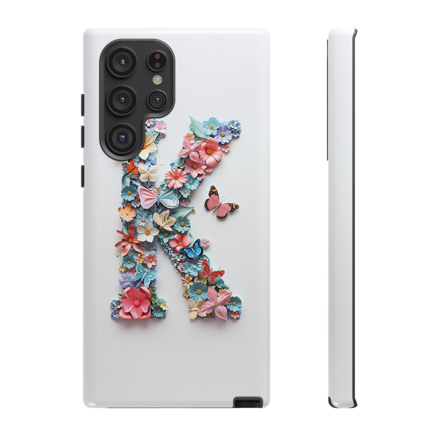 Floral Letter K Phone Case – Personalized Aesthetic Cover for iPhone, Samsung & Google Pixel