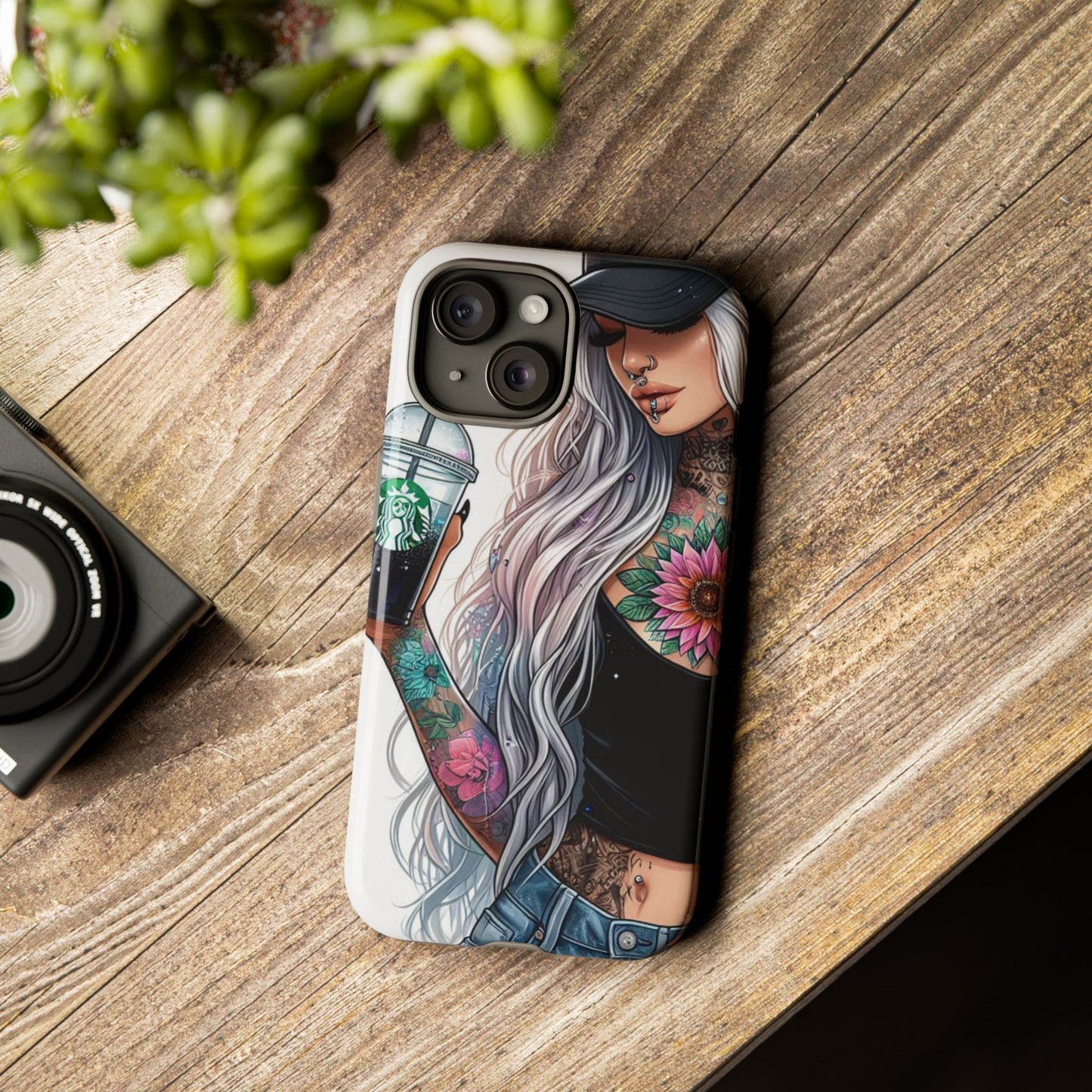 Tattooed Coffee Queen – Edgy Urban Aesthetic Mobile Cover