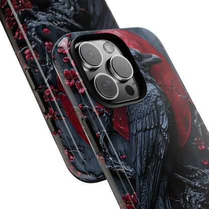 Gothic Sculpture Of Raven On Charcoal Tree Branch phone case design