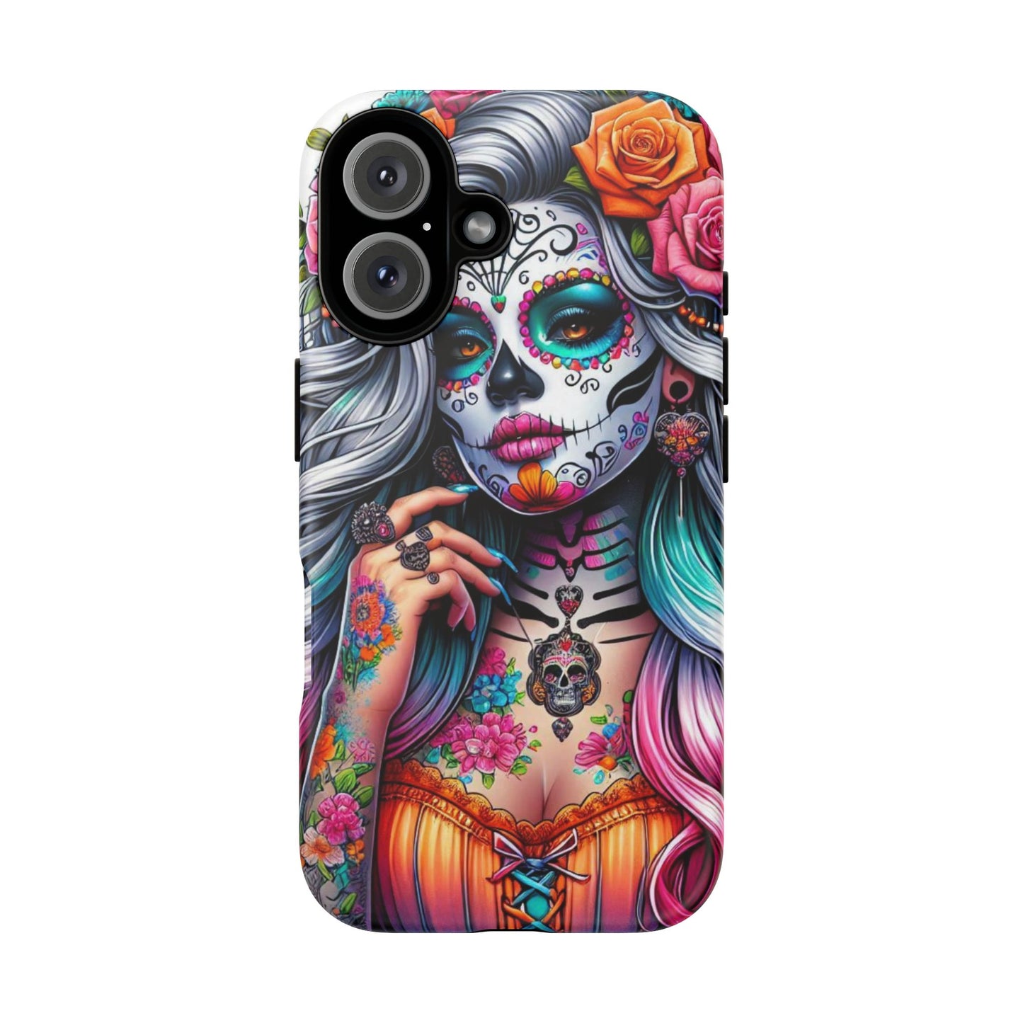 Sugar Skull Goddess – Día de los Muertos Floral Queen Mobile Cover