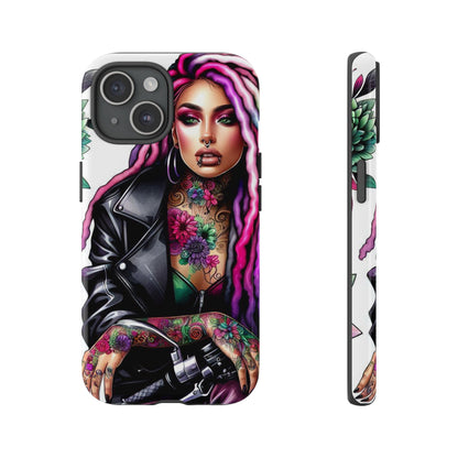 Neon Rebel – Vibrant Biker Queen Mobile Cover