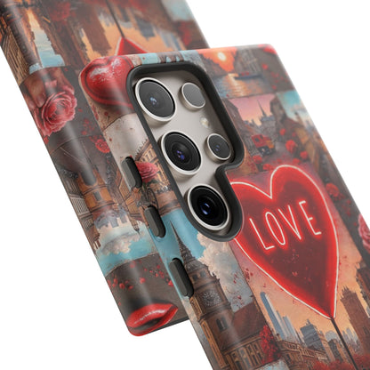 Neon Love Heart & Rose Phone Case