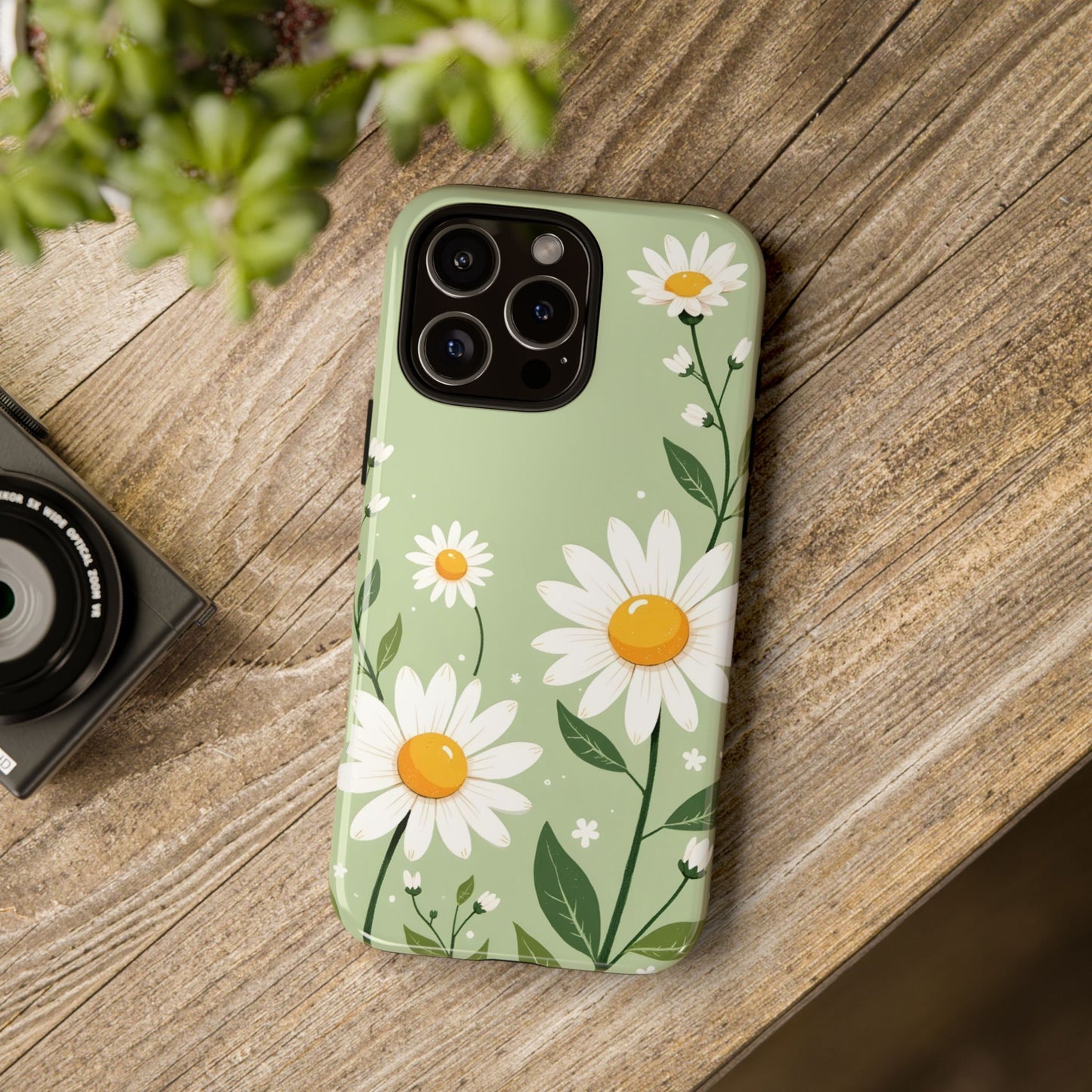Green Floral Case, Daisy Pattern Design, Iphone Case Design, Perfect Gift For Her