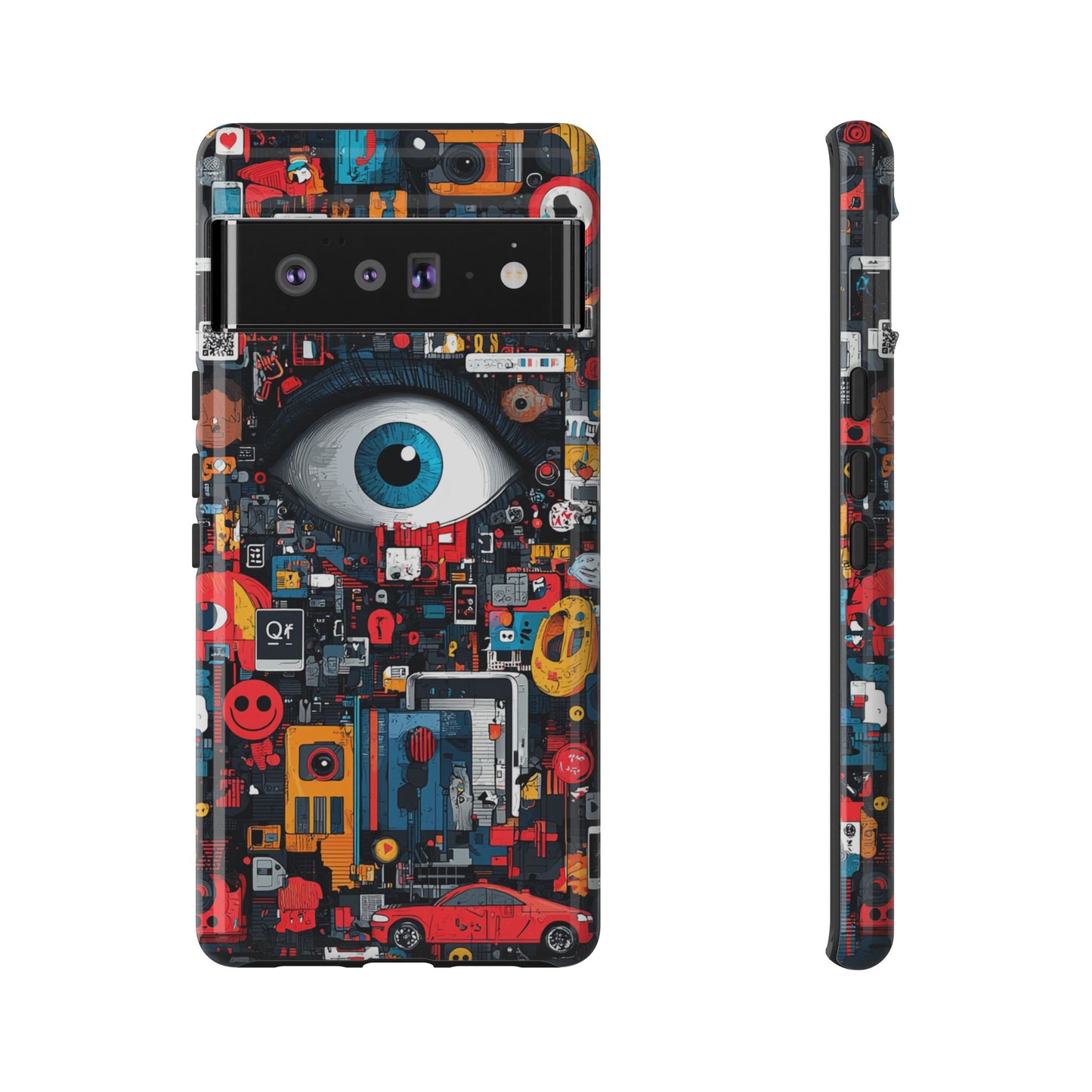 Contemporary Art Phone Case – Basquiat Graffiti Cover - iPhone, Samsung & Google Pixel Cover - Artistic Painting Case,  Art Lover Gift