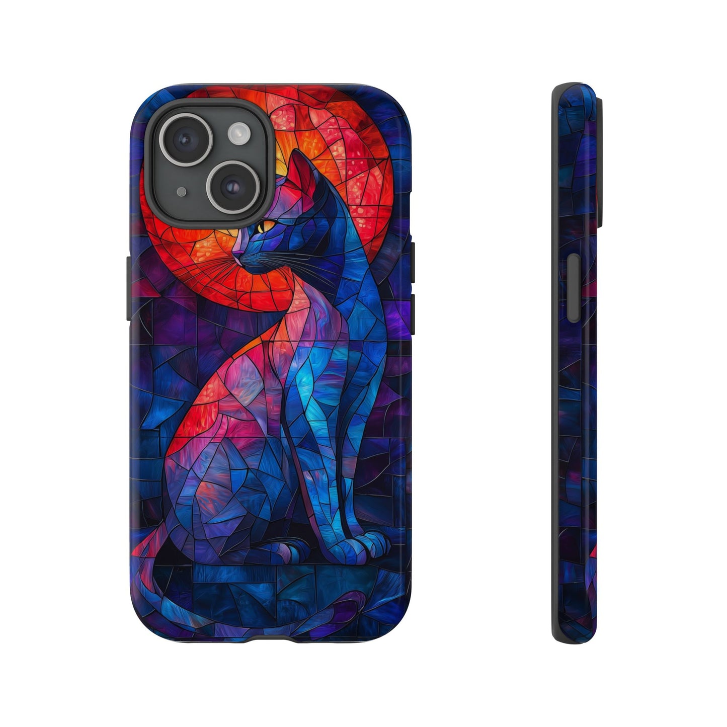 Mystic Paws – Stained Glass Cat Phone Case for iPhone, Samsung & Pixel