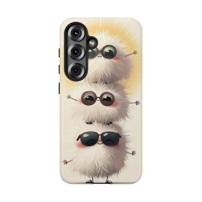 Stacked Fluff Squad Phone Case – Kawaii Anime Creatures with Sunglasses, iPhone, Samsung & Google Pixel Case