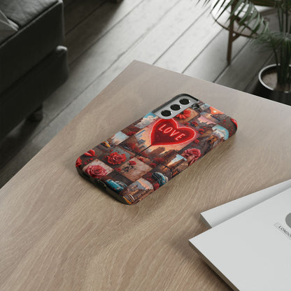 Neon Love Heart & Rose Phone Case